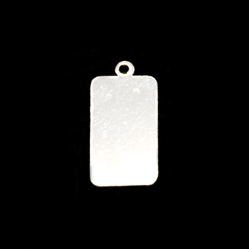 Metal Stamping Blanks Sterling Silver Rectangle with Top Loop, 18mm (.71") x 10.5mm (.41"), 24g